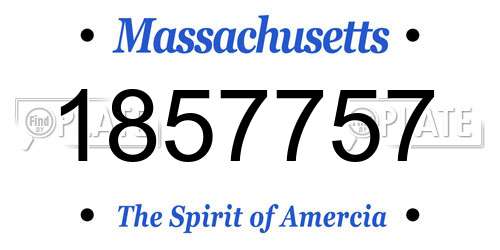 1857757 Massachusetts License Plate