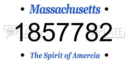 1857782 Massachusetts License Plate