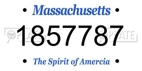 1857787 Massachusetts License Plate