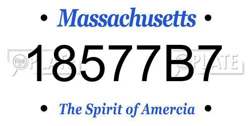 18577B7 Massachusetts License Plate