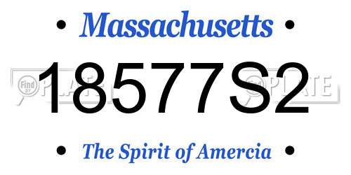 18577S2 Massachusetts License Plate