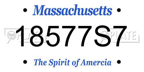 18577S7 Massachusetts License Plate