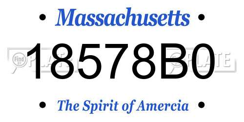 18578B0 Massachusetts License Plate