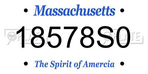 18578S0 Massachusetts License Plate