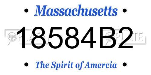 18584B2 Massachusetts License Plate