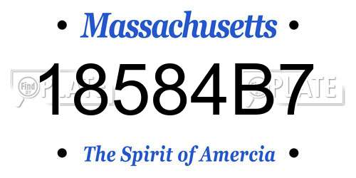 18584B7 Massachusetts License Plate