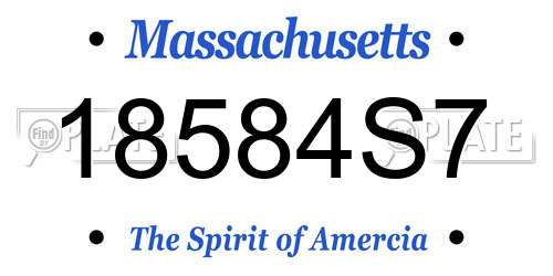 18584S7 Massachusetts License Plate