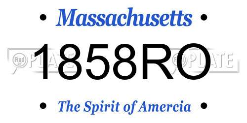 1858RO Massachusetts License Plate