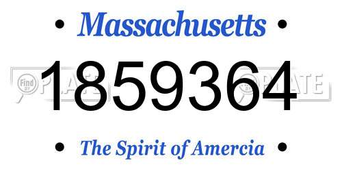 1859364 Massachusetts License Plate
