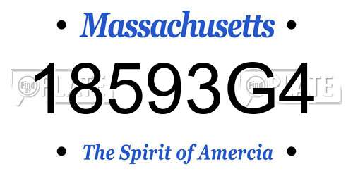 18593G4 Massachusetts License Plate