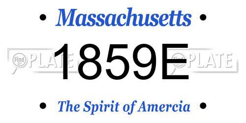 1859E Massachusetts License Plate