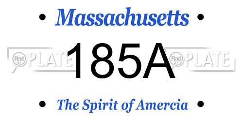 185A Massachusetts License Plate