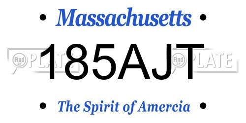 185AJT Massachusetts License Plate