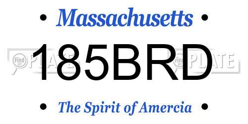185BRD Massachusetts License Plate