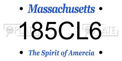 185CL6 Massachusetts License Plate
