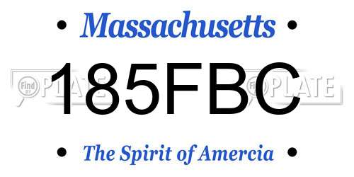 185FBC Massachusetts License Plate