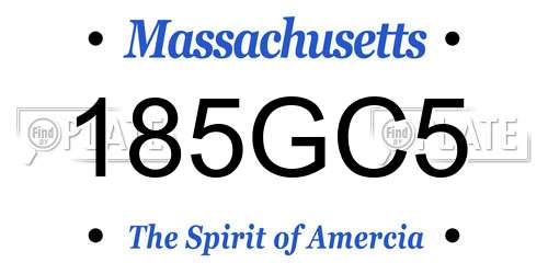185GC5 Massachusetts License Plate