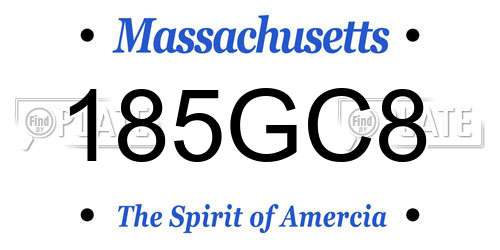 185GC8 Massachusetts License Plate