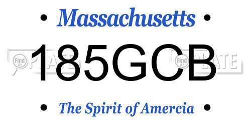 185GCB Massachusetts License Plate