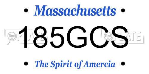 185GCS Massachusetts License Plate