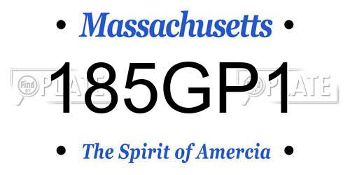 185GP1 Massachusetts License Plate