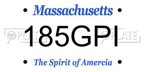 185GPI Massachusetts License Plate
