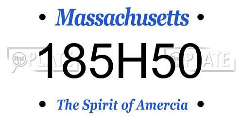 185H50 Massachusetts License Plate