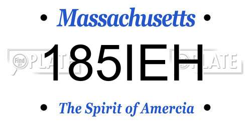 185IEH Massachusetts License Plate
