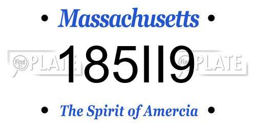 185II9 Massachusetts License Plate