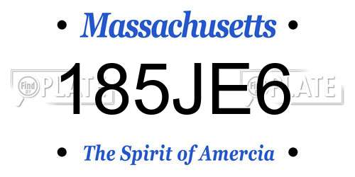 185JE6 Massachusetts License Plate