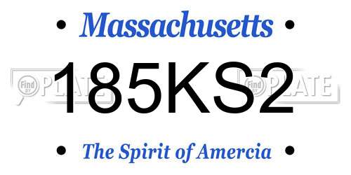 185KS2 Massachusetts License Plate