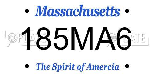185MA6 Massachusetts License Plate