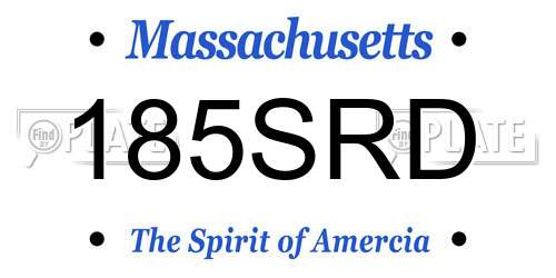 185SRD Massachusetts License Plate