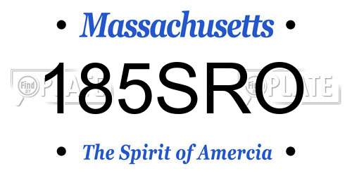 185SRO Massachusetts License Plate