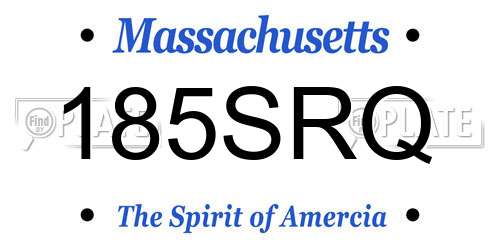 185SRQ Massachusetts License Plate
