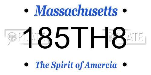185TH8 Massachusetts License Plate