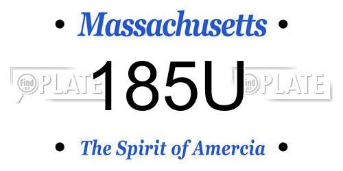 185U Massachusetts License Plate