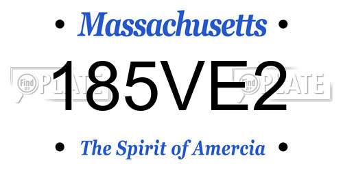 185VE2 Massachusetts License Plate
