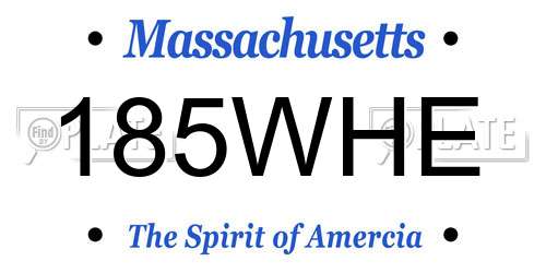 185WHE Massachusetts License Plate