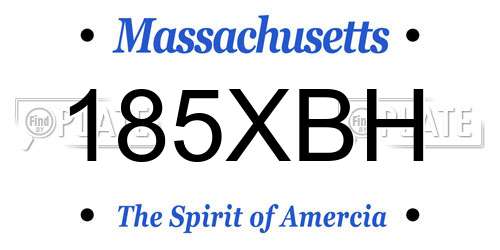 185XBH Massachusetts License Plate