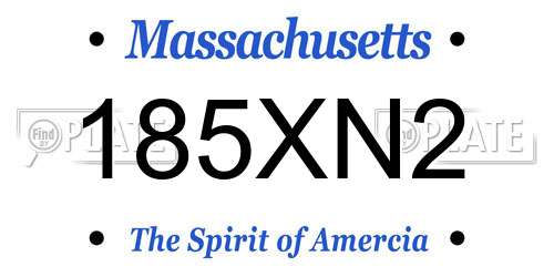 185XN2 Massachusetts License Plate