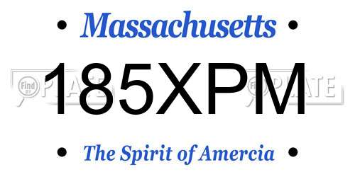 185XPM Massachusetts License Plate