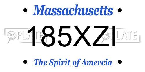 185XZI Massachusetts License Plate