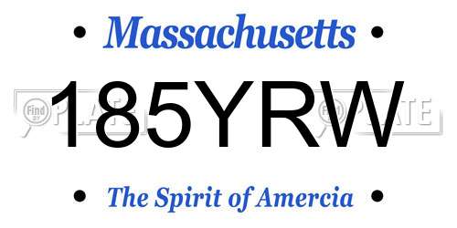 185YRW Massachusetts License Plate
