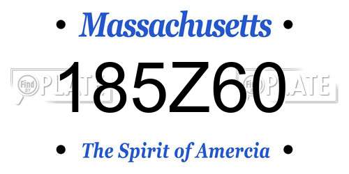 185Z60 Massachusetts License Plate