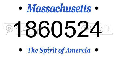 1860524 Massachusetts License Plate