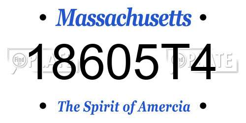 18605T4 Massachusetts License Plate
