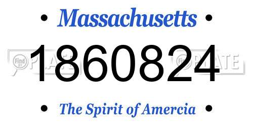 1860824 Massachusetts License Plate