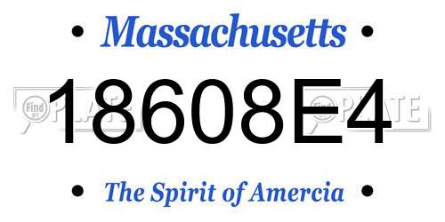 18608E4 Massachusetts License Plate