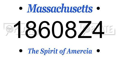 18608Z4 Massachusetts License Plate